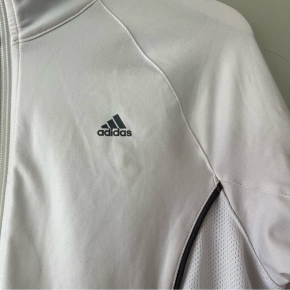 Adidas Zip Up White Athletic Jacket Medium - Picture 4 of 7